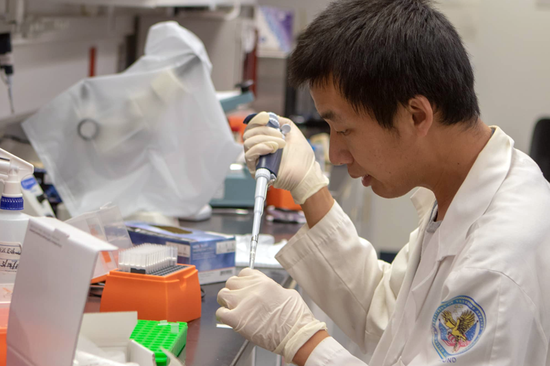 A student in a lab