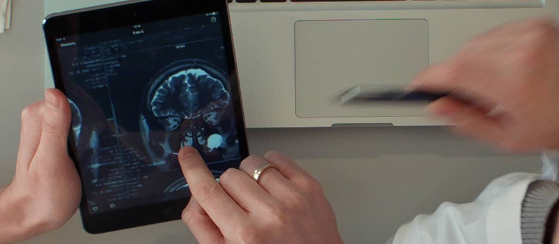 A student works on a tablet